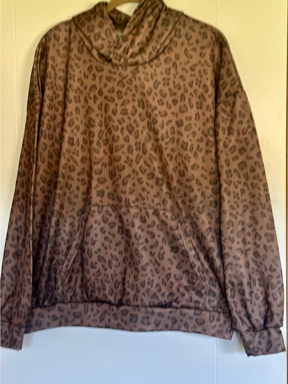 Brown Leopard-Print Hoodie Sweater - Women